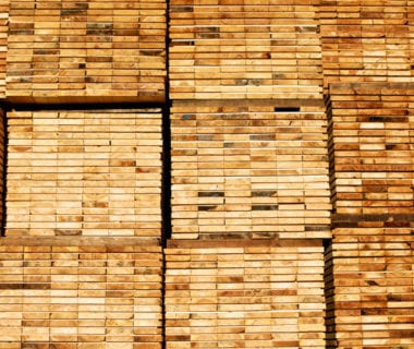 Stacks of bc softwood lumber.